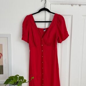 Old Navy Vibrant Red Midi Dress